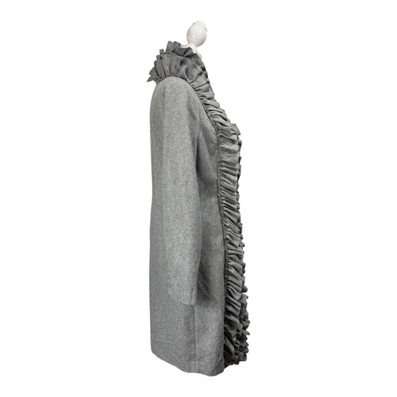 Sinclaire 10 Size Medium Gray Wool Blend Ruffle Coat Jacket Winter Festival - Picture 2 of 11